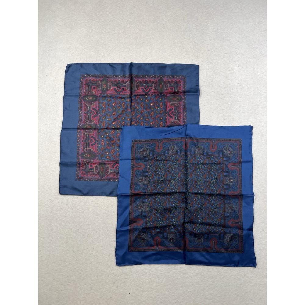 Lot Of 2 Unmarked Silk Scarves Brooks Brothers? EUC - Picture 1 of 9